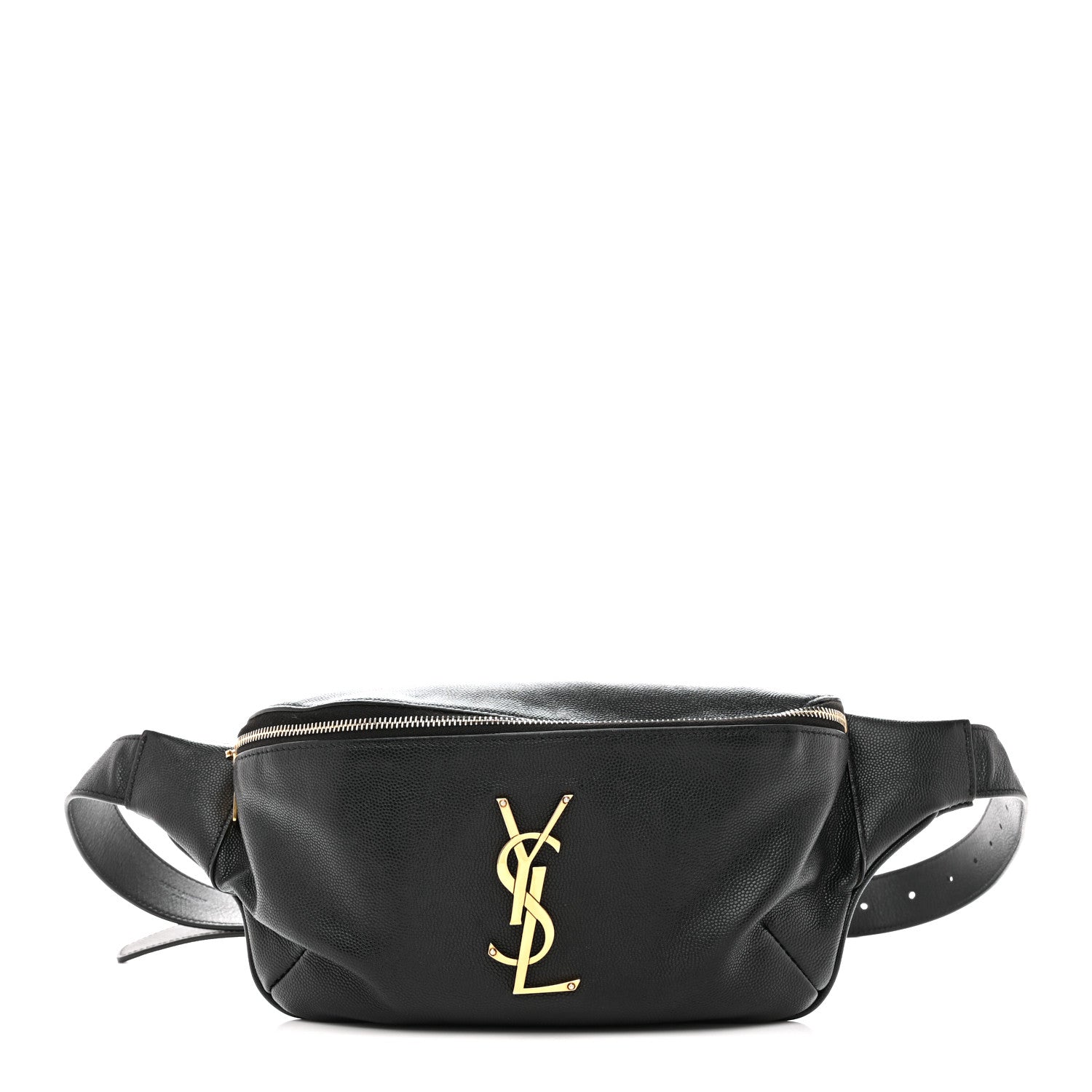 Saint Laurent Grain De Poudre Monogram Belt Bag Black 1 of 14