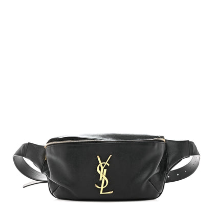 Saint Laurent Grain De Poudre Monogram Belt Bag Black 1 of 14