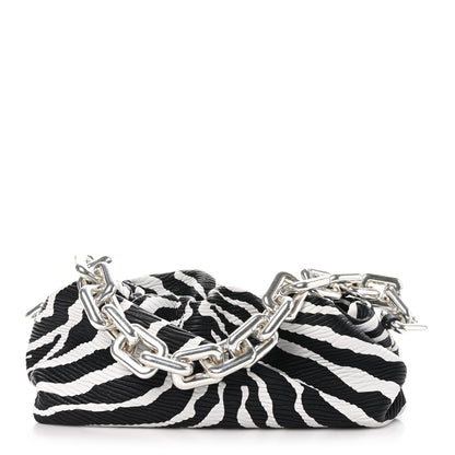 Bottega Veneta Nappa Zebra Print The Pouch Chain White Black 1 of 11