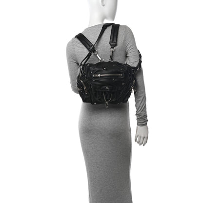 Alexander Wang Lambskin Rose Studded Marti Backpack Bag Washed Black Rhodium Hardware 2 of 11