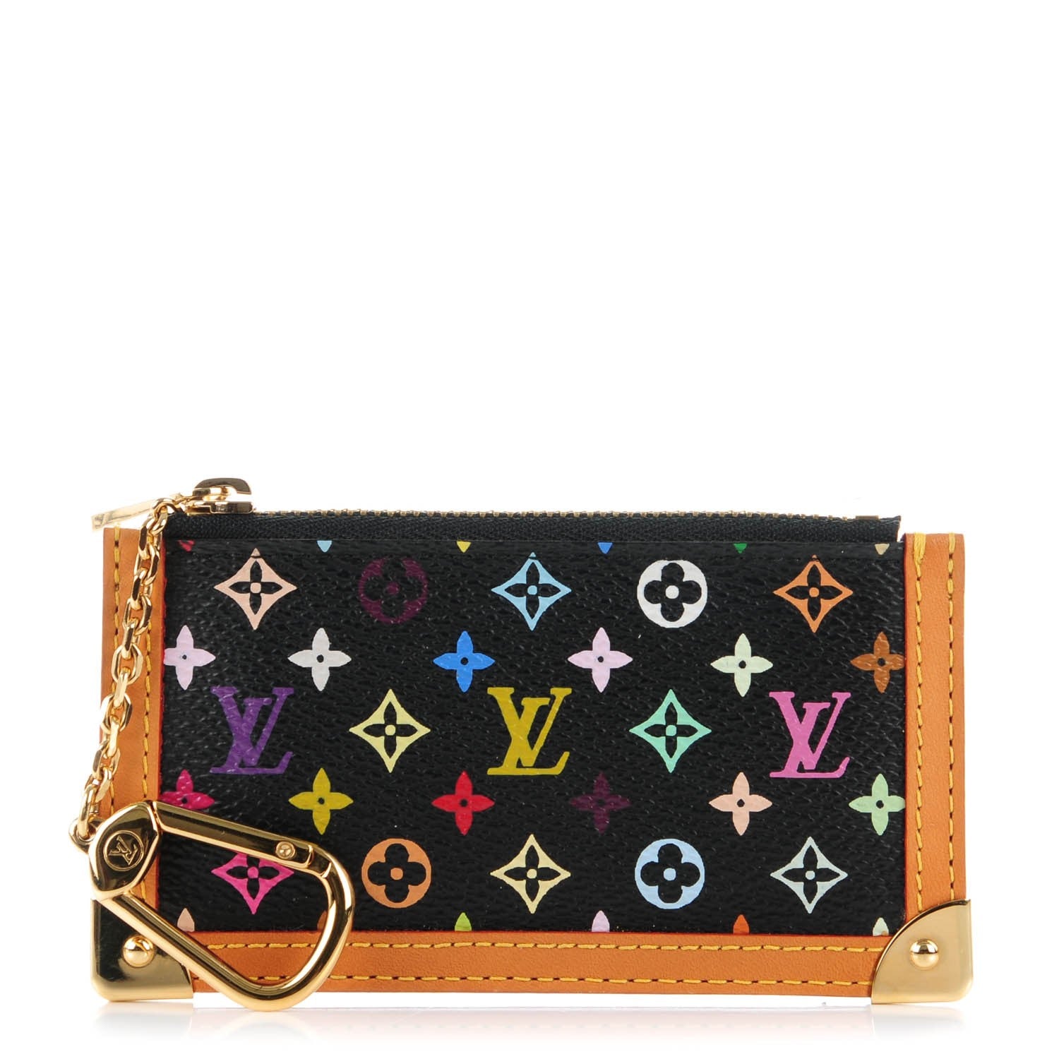 Louis Vuitton Monogram Multicolor Key Pouch Black 1 of 7