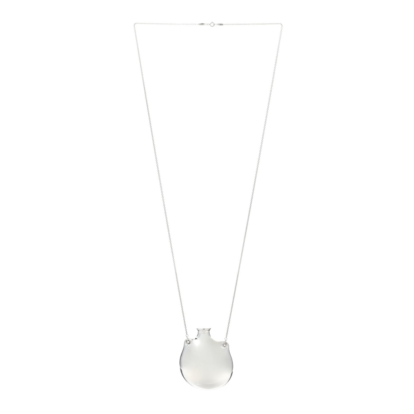 Sterling Silver Large Elsa Peretti Open Bottle Pendant Necklace