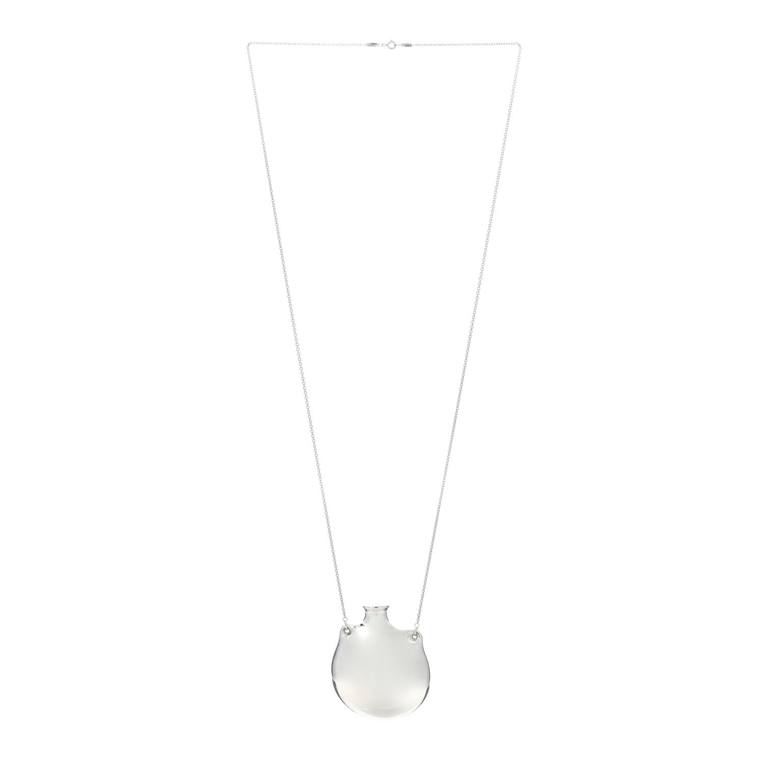 Tiffany Sterling Silver Large Elsa Peretti Open Bottle Pendant Necklace 3 of 4