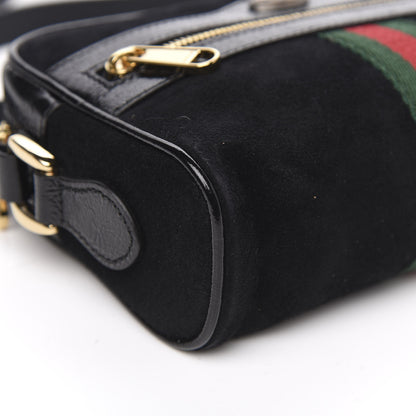 Gucci Suede Patent Web Mini Ophidia Shoulder Bag Black 8 of 10