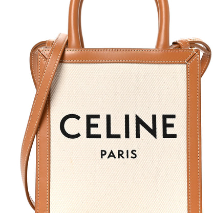 Celine Canvas Calfskin Mini Vertical Cabas Natural Tan 6 of 8