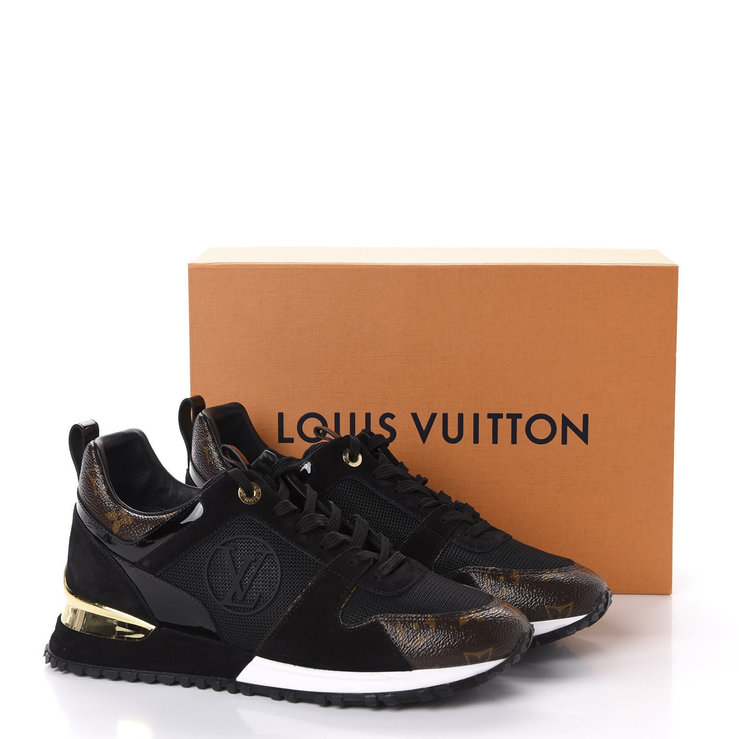 Louis Vuitton Suede Monogram Run Away Sneakers 39 Black 10 of 10