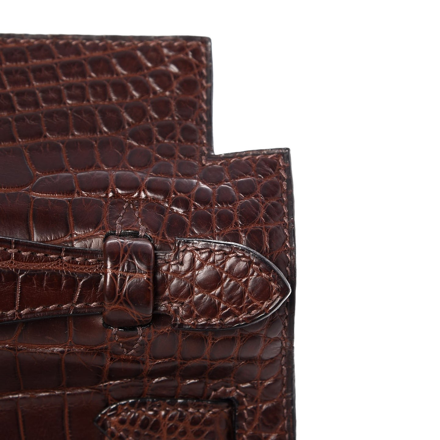 Matte Niloticus Crocodile Kelly Pochette Havane