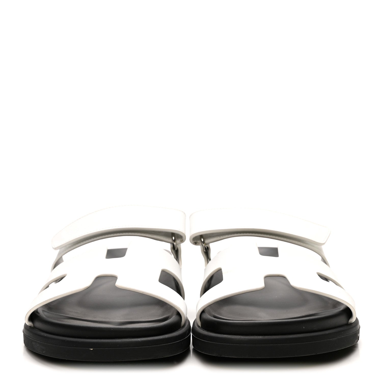 Hermes Calfskin Womens Chypre Sandals 37 White 3 of 12
