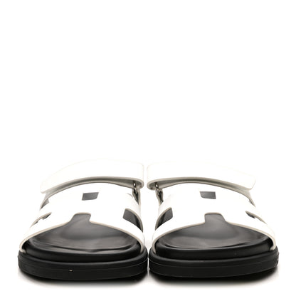 Hermes Calfskin Womens Chypre Sandals 37 White 3 of 12