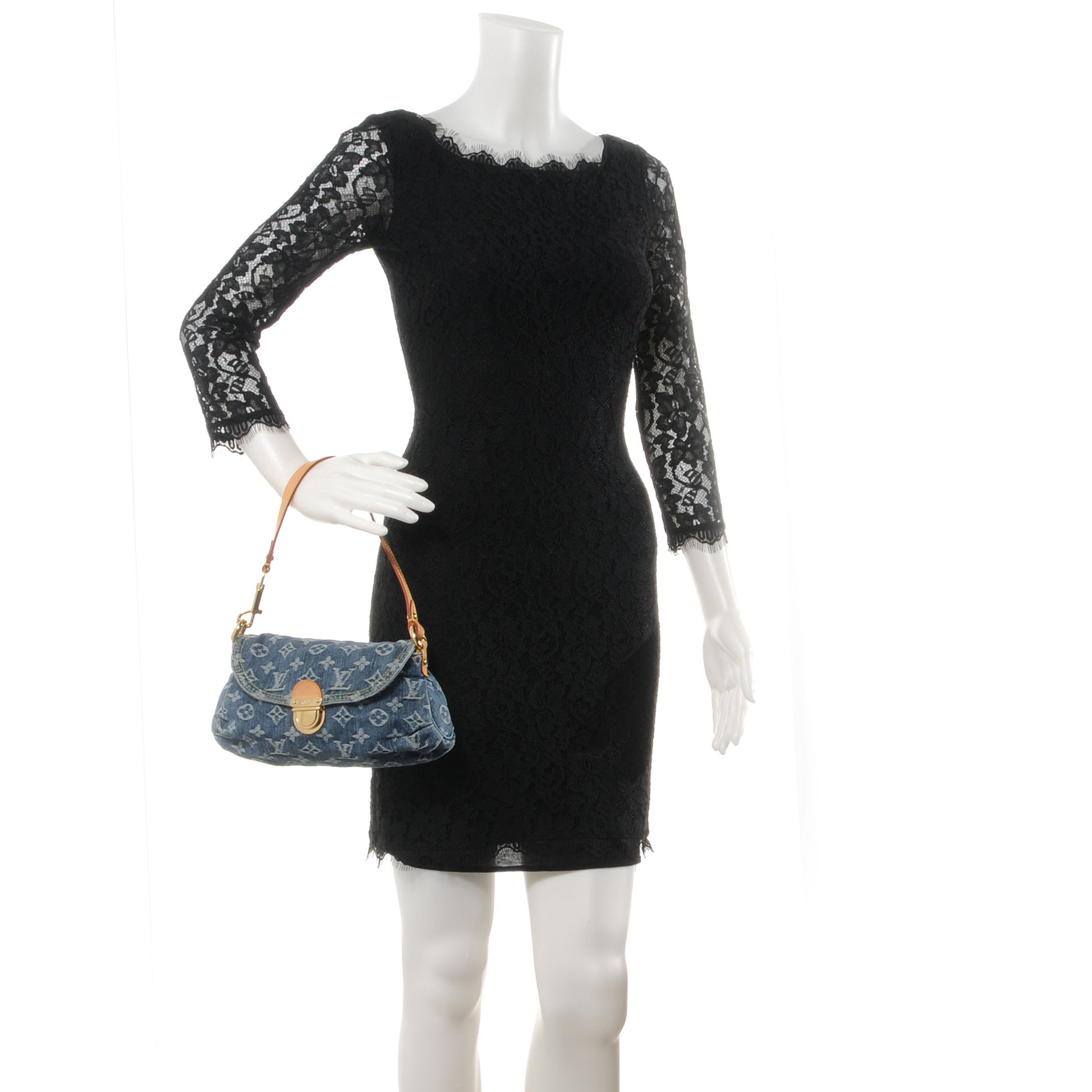 Louis Vuitton Monogram Denim Mini Pleaty Blue 2 of 7
