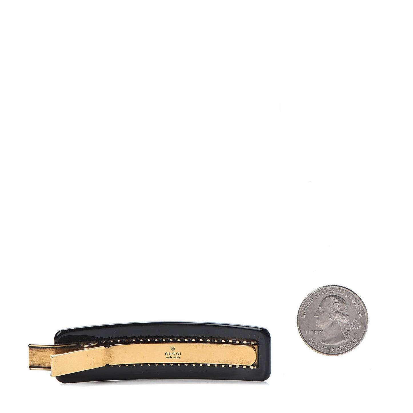 Resin Crystal Single Hair Barrette Black