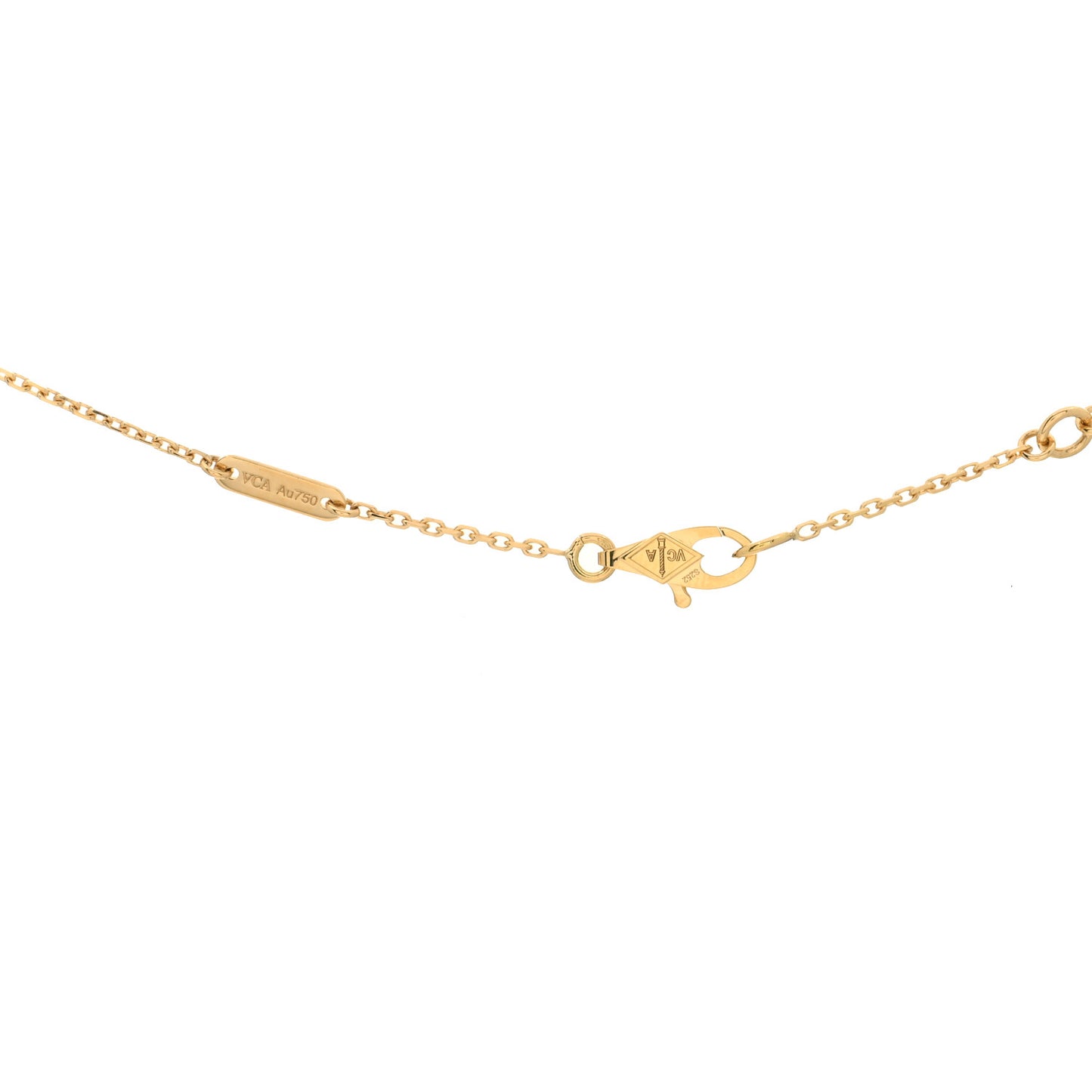 18K Yellow Gold Mother of Pearl Sweet Alhambra Pendant Necklace