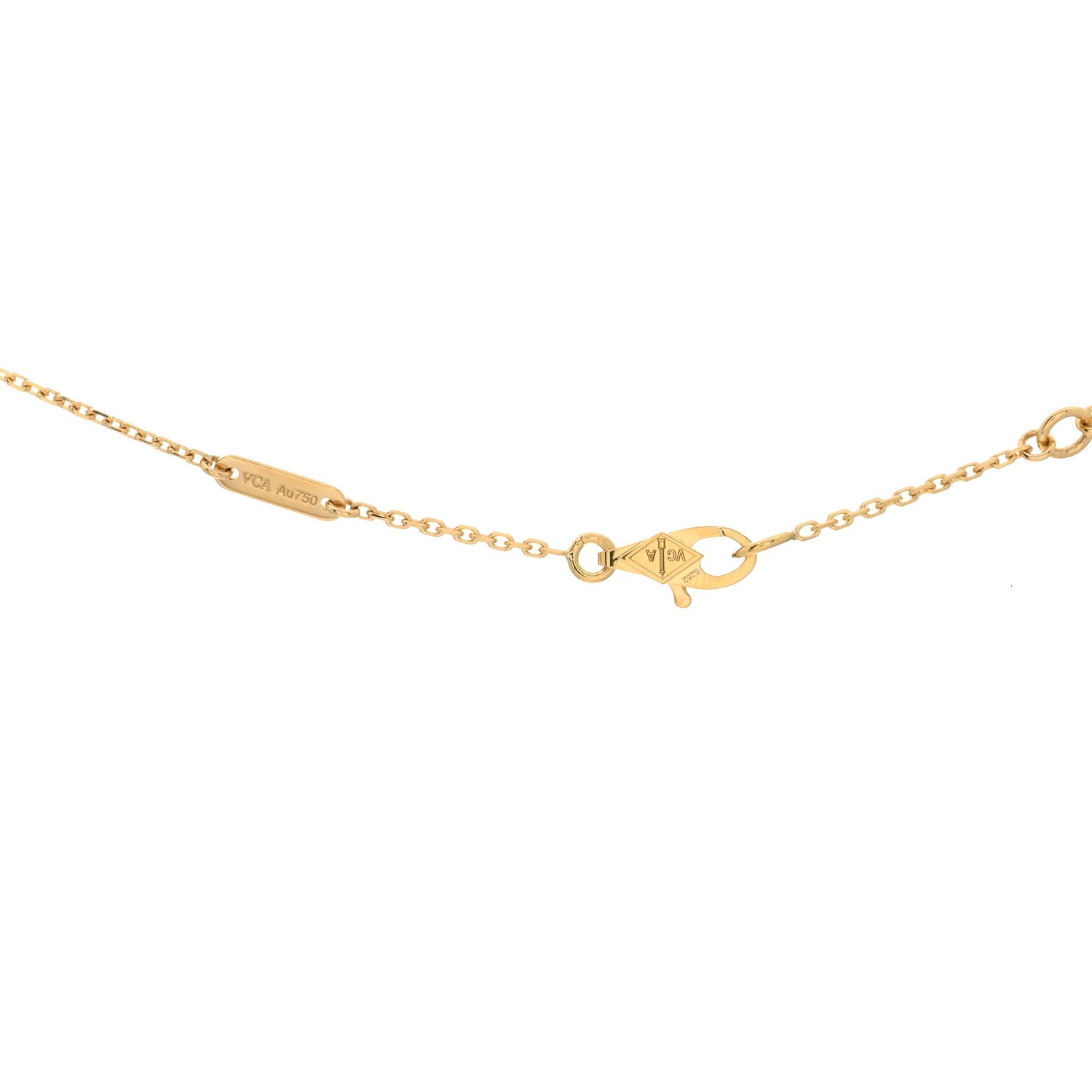 Van Cleef & Arpels 18K Yellow Gold Mother of Pearl Sweet Alhambra Pendant Necklace 3 of 4