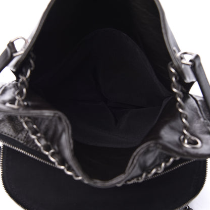 Chanel Metallic Lambskin Quilted Drawstring Backpack Black 4 of 13