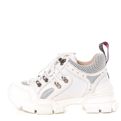 Gucci X SEGA Mesh Calfskin Suede Womens Flashtrek Sneakers 35.5 Great White 1 of 16
