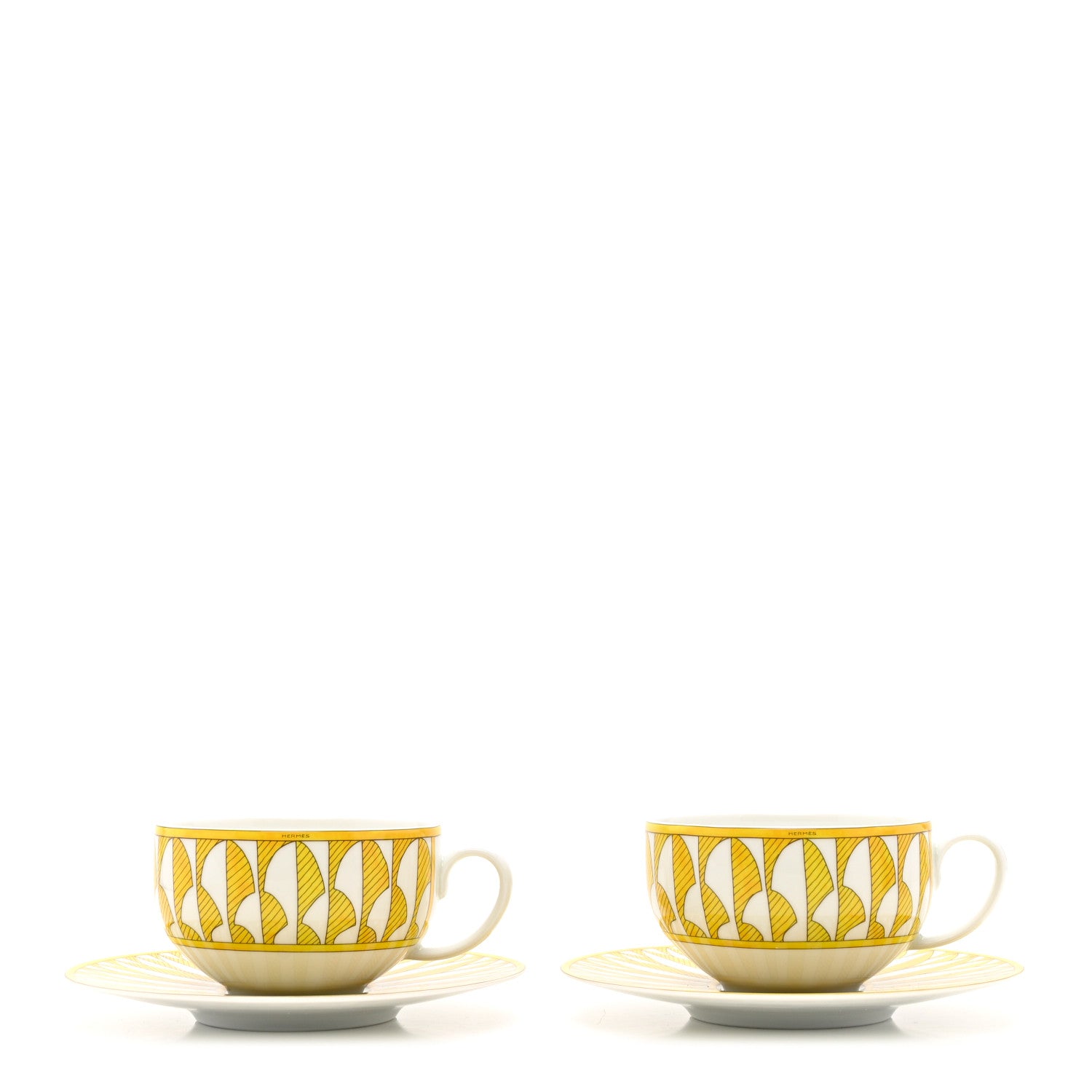 Hermes Porcelain Soleil d'Hermes Breakfast Cup And Saucer Set Of 2 1 of 11