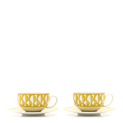 Hermes Porcelain Soleil d'Hermes Breakfast Cup And Saucer Set Of 2 1 of 11