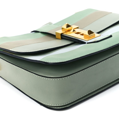 Valentino Garavani Nappa Striped B-Rockstud Flap Green 10 of 12