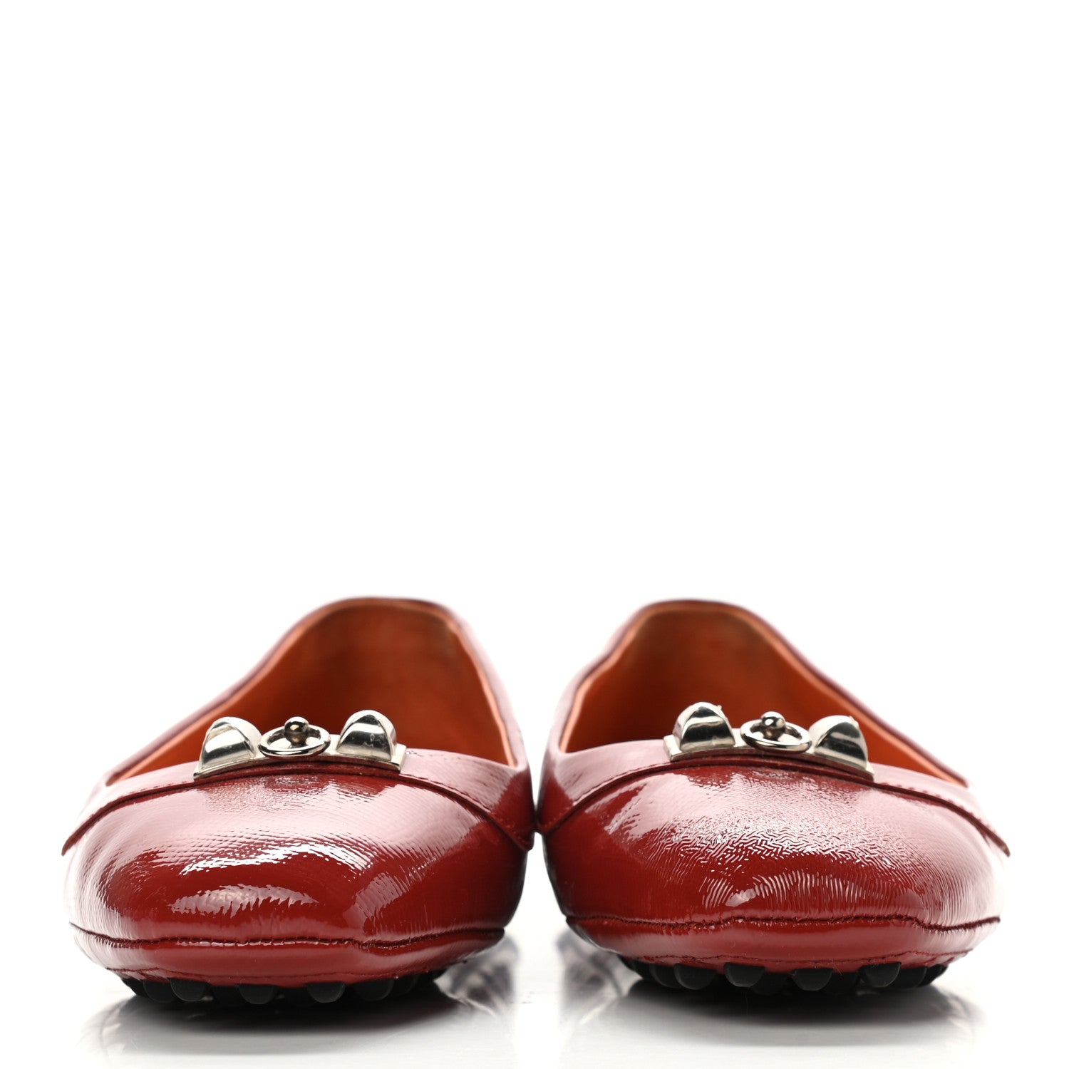 Hermes Patent Epsom Liberty Ballerina Flats 37.5 Cherry Tomato 2 of 9