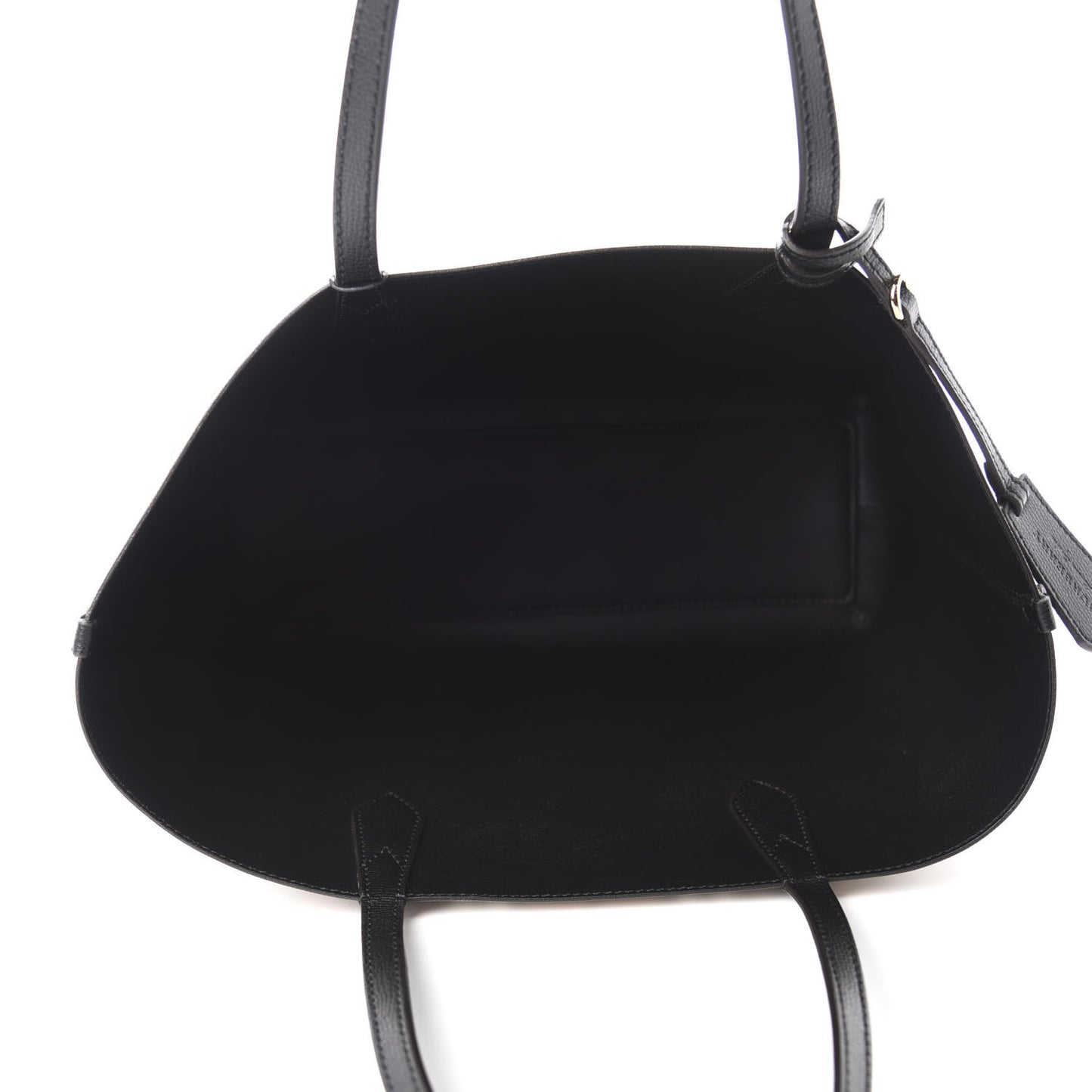 Grainy Calfskin Haymarket Check Medium Reversible Tote Black