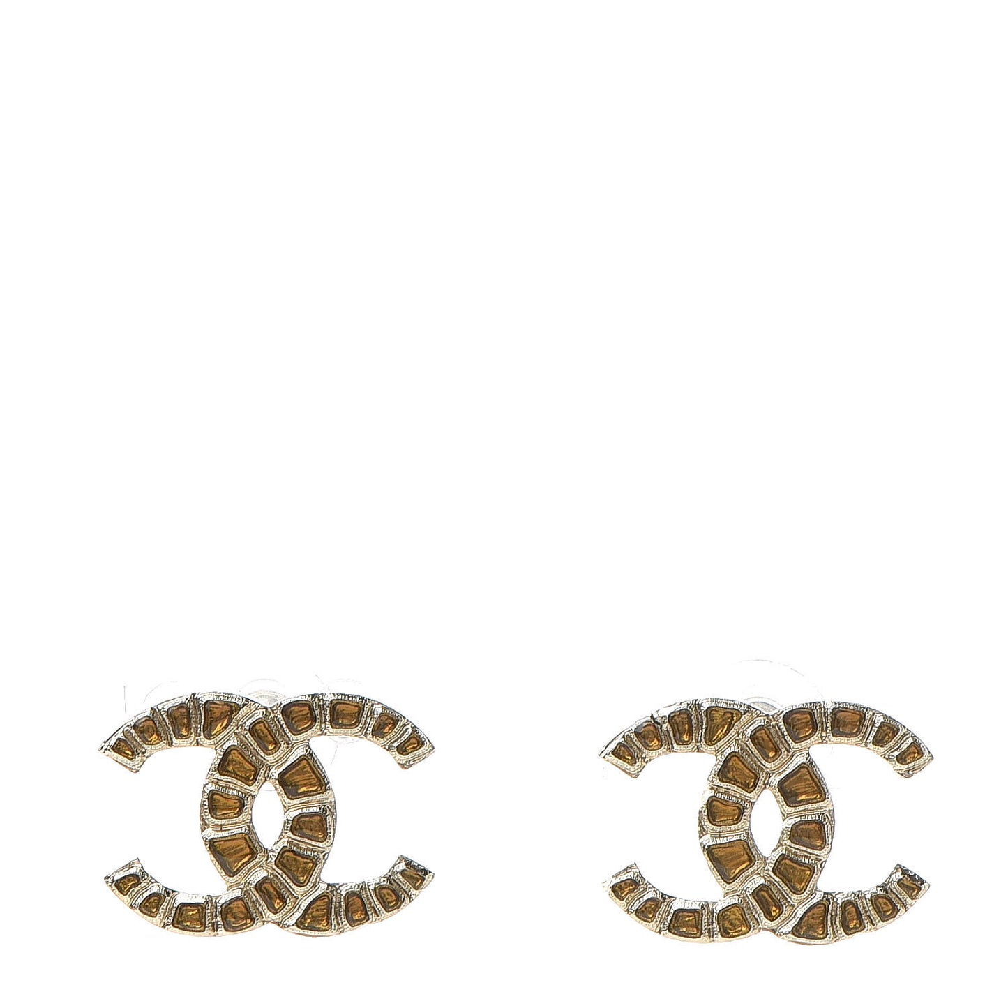 Metal Gripoix Along The Nile Earrings Gold Orange