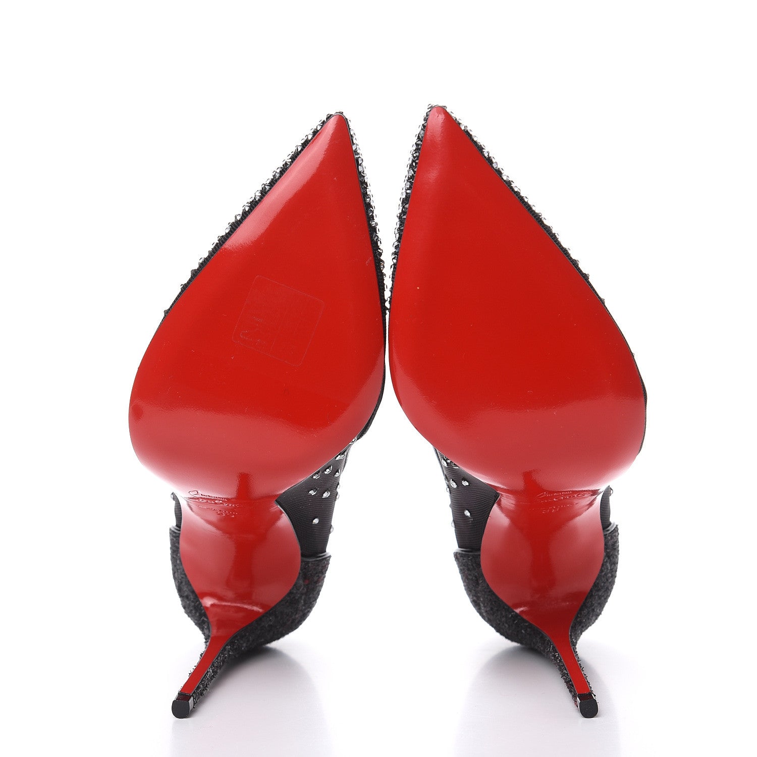 Christian Louboutin Rete Glitter Mini Specchio Strass Follies 100 Pumps 39 Black 5 of 10