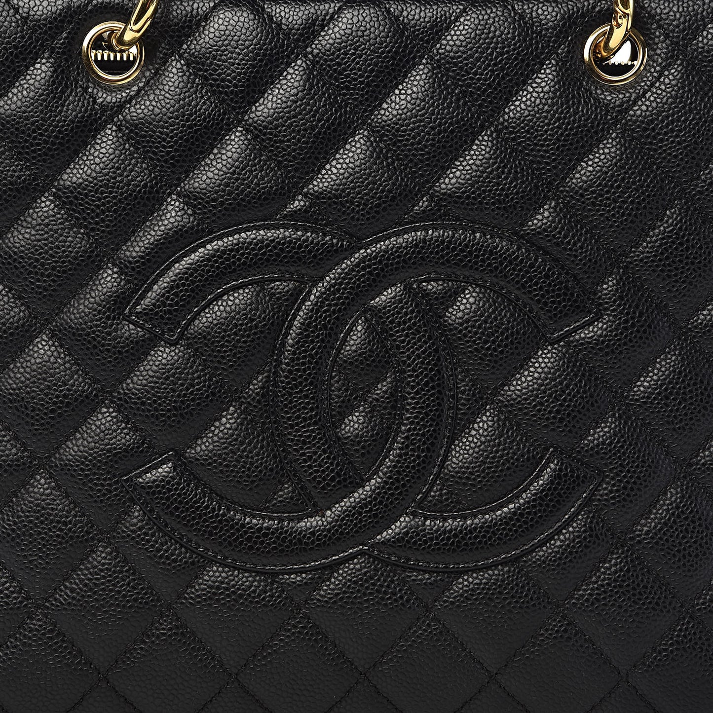 Caviar Quilted Grand Shopping Tote GST Black