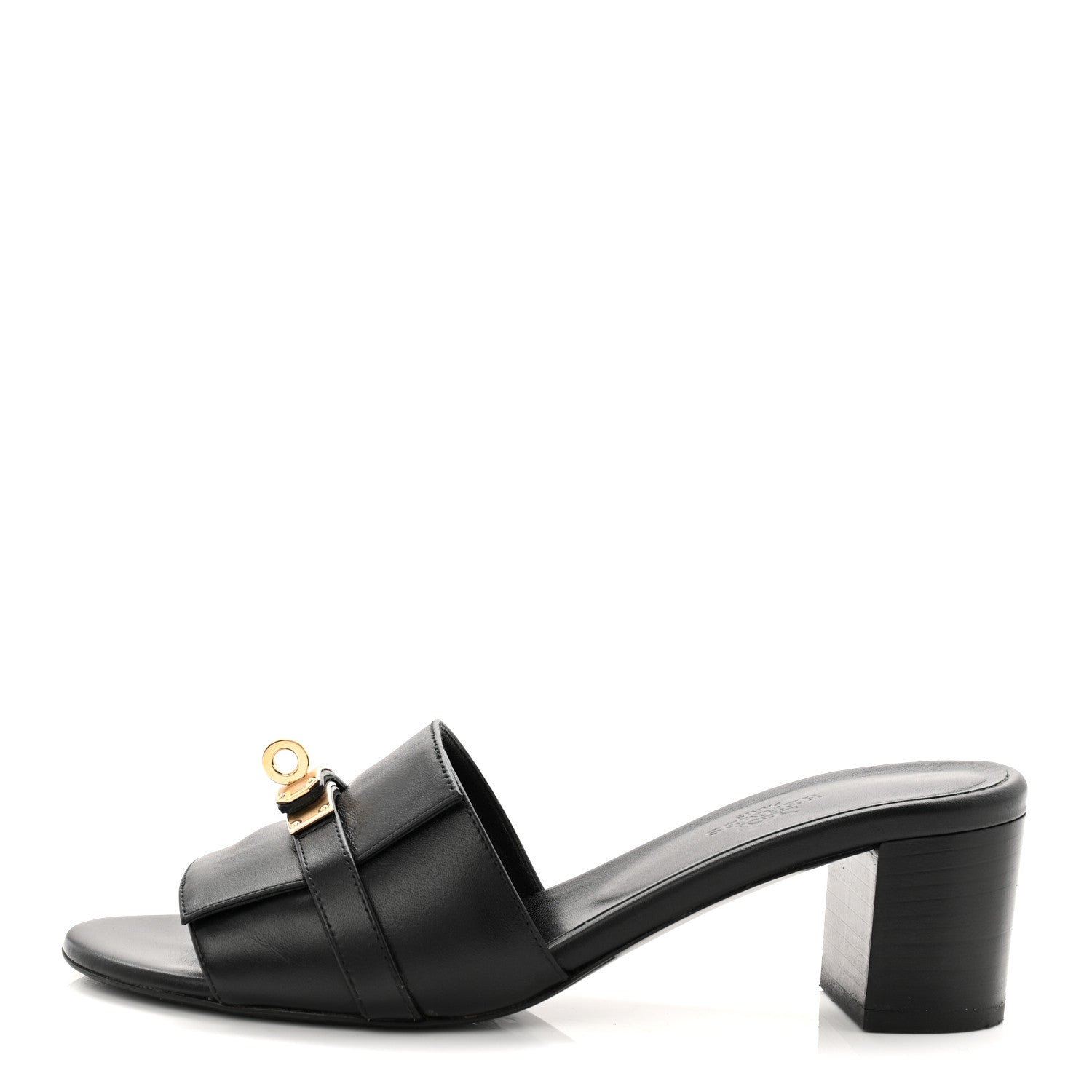 Hermes Calfskin Gigi 50 Sandals 38 Black 1 of 8