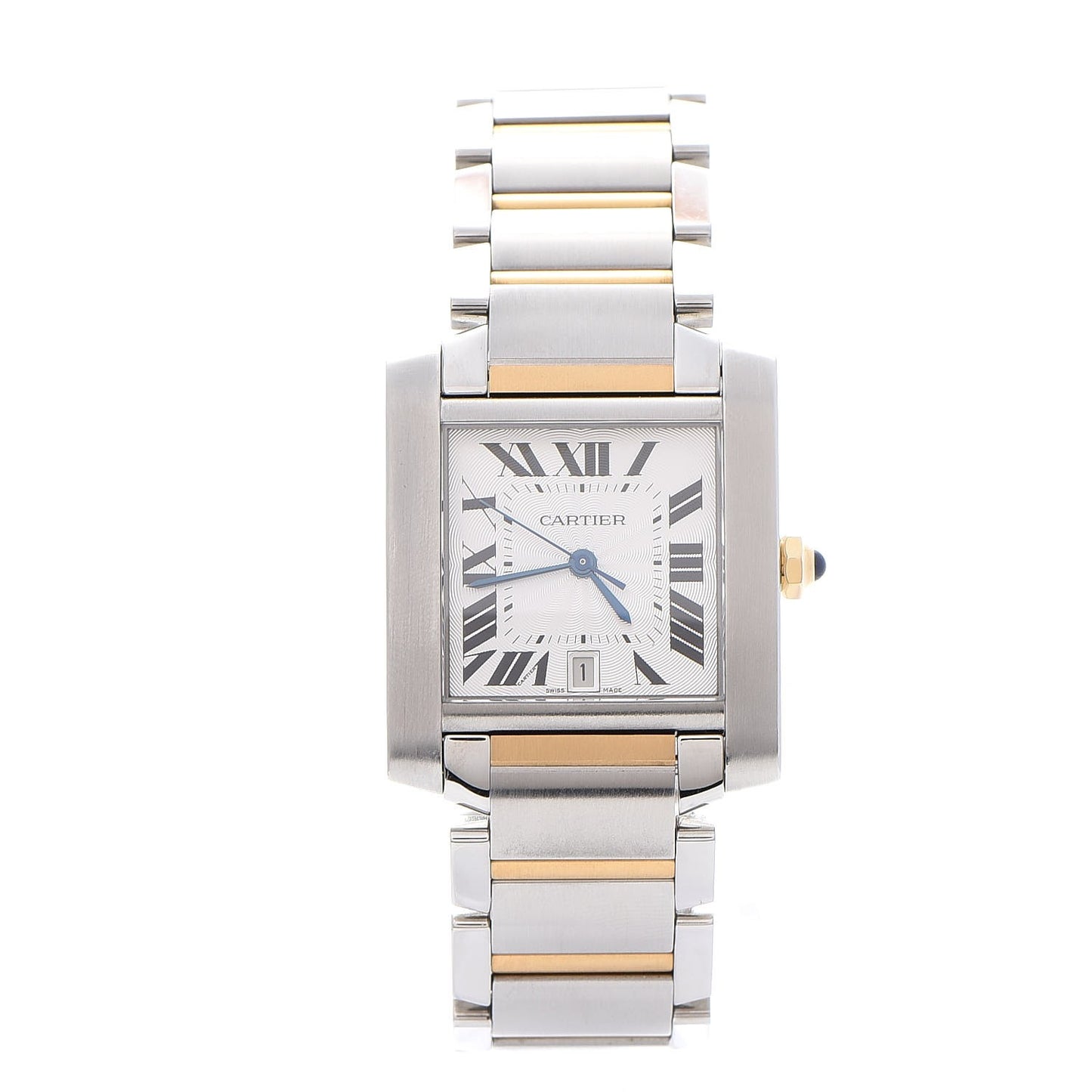 Stainless Steel 18K Yellow Gold 28mm Tank Francaise Automatic Watch