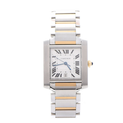 Cartier Stainless Steel 18K Yellow Gold 28mm Tank Francaise Automatic Watch 1 of 13