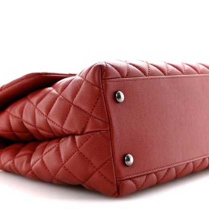 Chanel Caviar Quilted Medium Coco Handle Flap Red 9 of 11