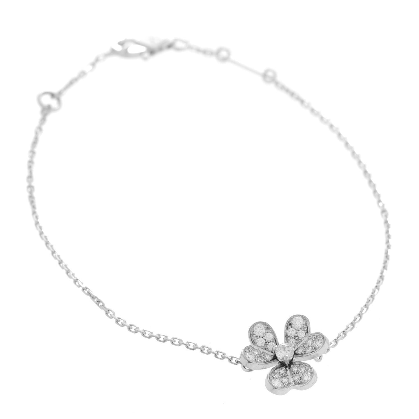 18K White Gold Diamond Mini Frivole Pave Bracelet