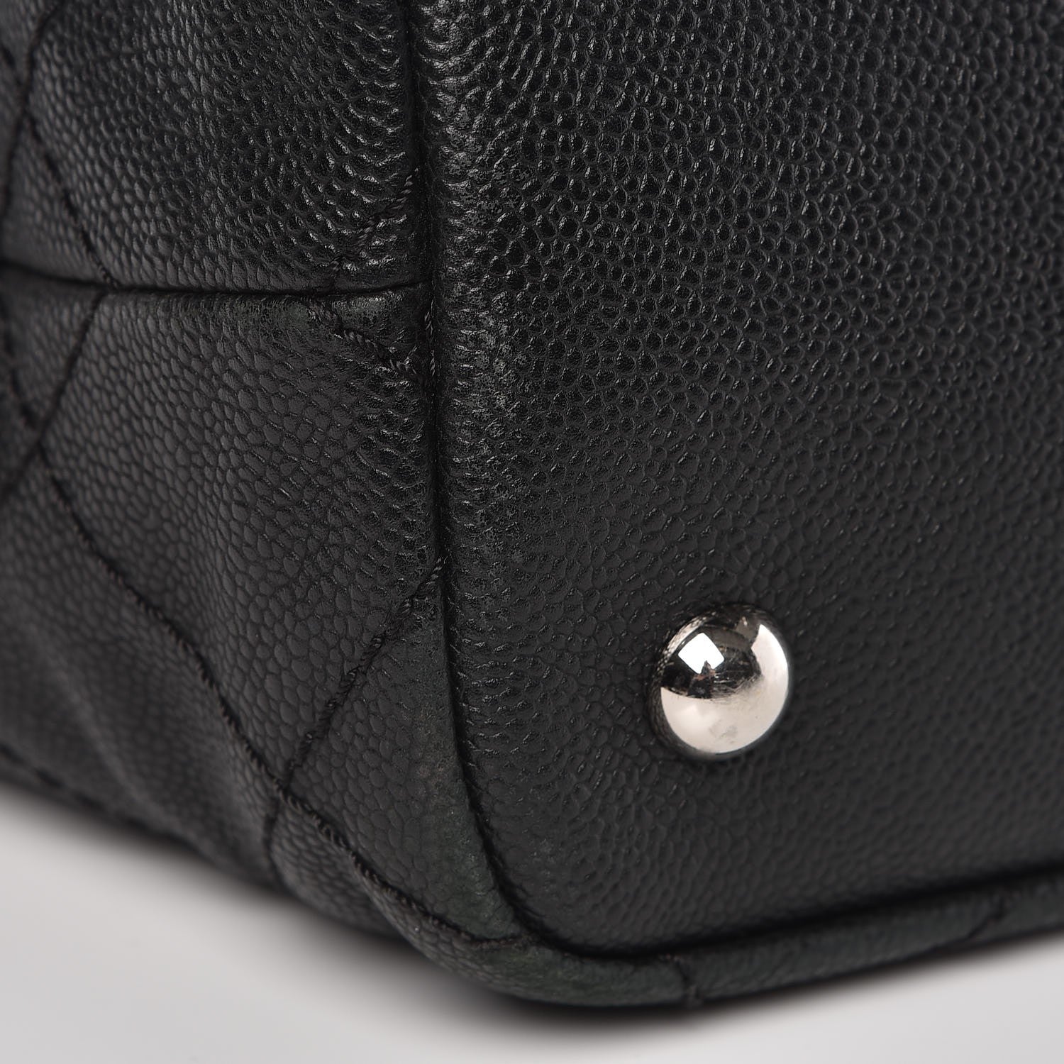 Chanel Grained Calfskin Quilted Small Daily Shopping Tote Black 10 of 23
