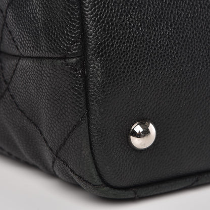 Chanel Grained Calfskin Quilted Small Daily Shopping Tote Black 10 of 23