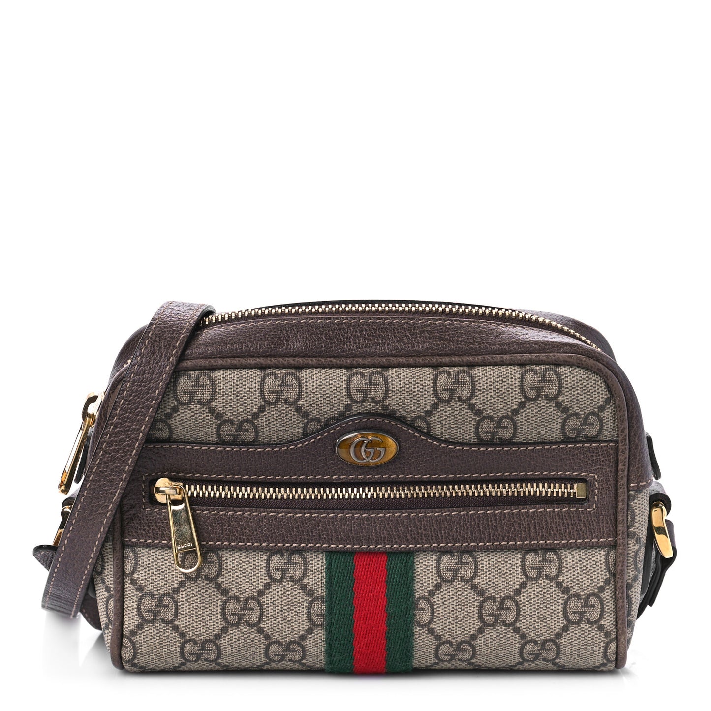 GG Supreme Monogram Web Mini Ophidia Shoulder Bag Brown