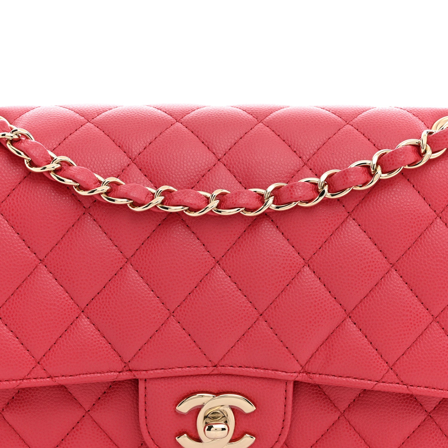 Chanel Caviar Quilted Medium Double Flap Dark Pink 8 of 11