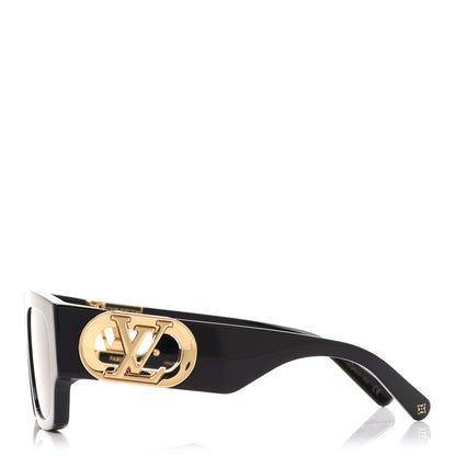 Louis Vuitton Acetate LV Link Square Sunglasses Z1478E Black 3 of 7