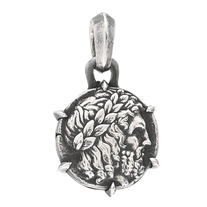 David Yurman Sterling Silver Greek Coin Amulet Pendant 1 of 4