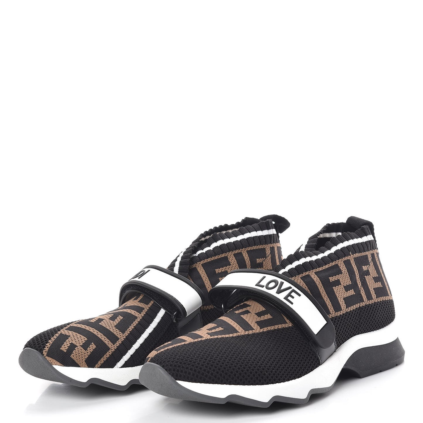 Stretch Yarn FF Stiff Band Rockoko Sneakers 39 Black White Tobacco