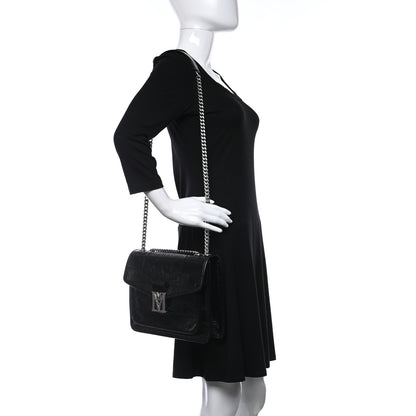 MCM Calfskin Quilted Large Mena Shoulder Bag Black 2 of 9