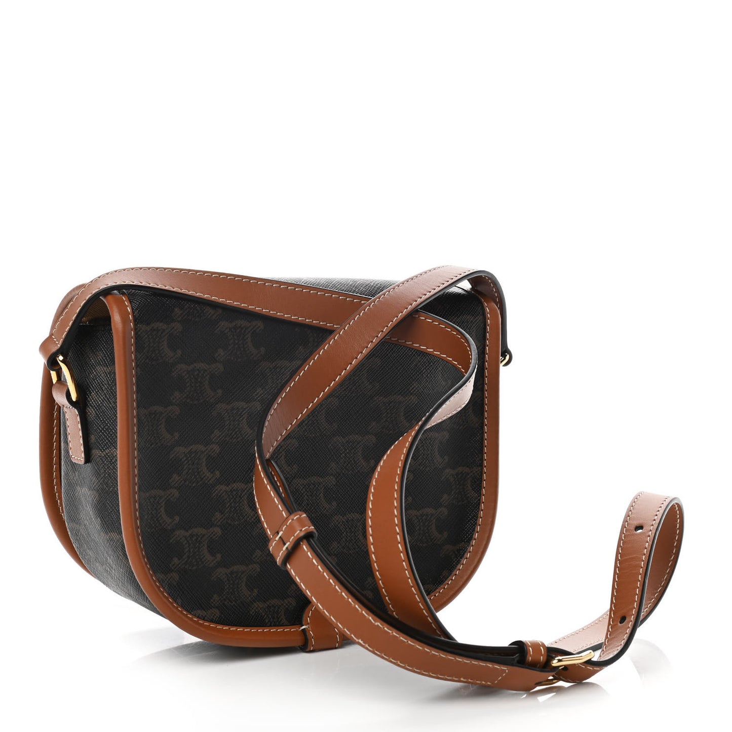 Triomphe Canvas Medium Folco Bag Tan