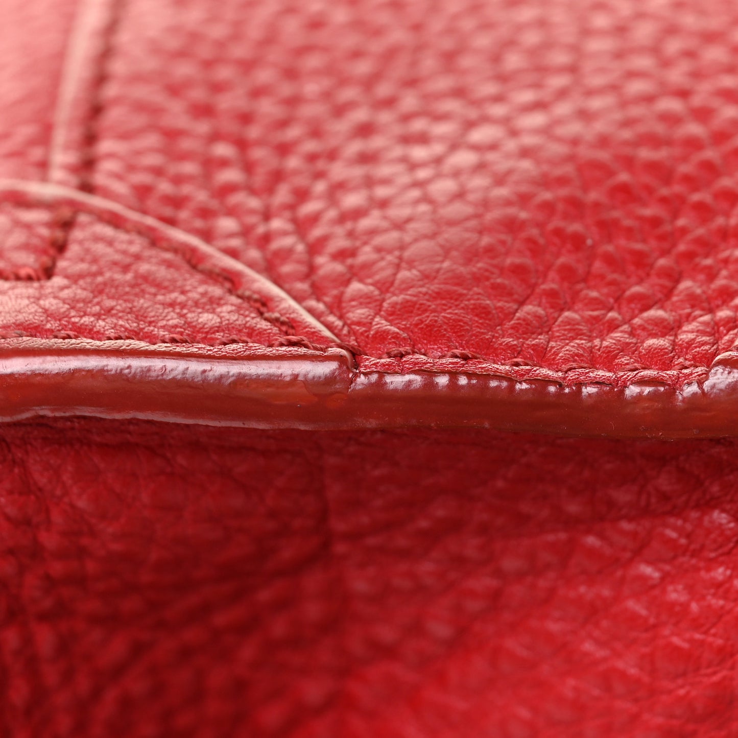 Drummed Calfskin Nano Luggage Red