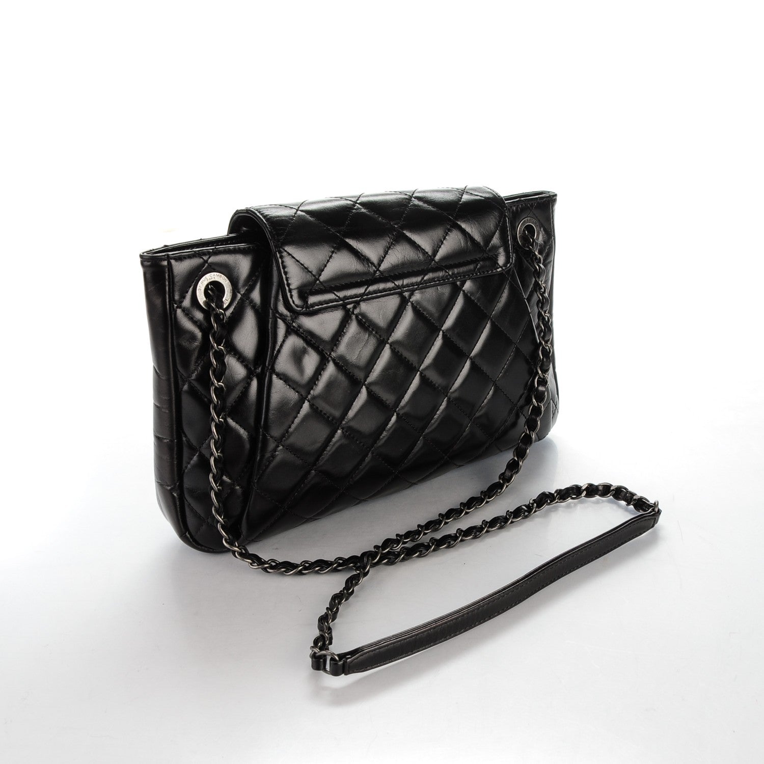 Chanel Glazed Calfskin Quilted Accordion Flap Black 3 of 7