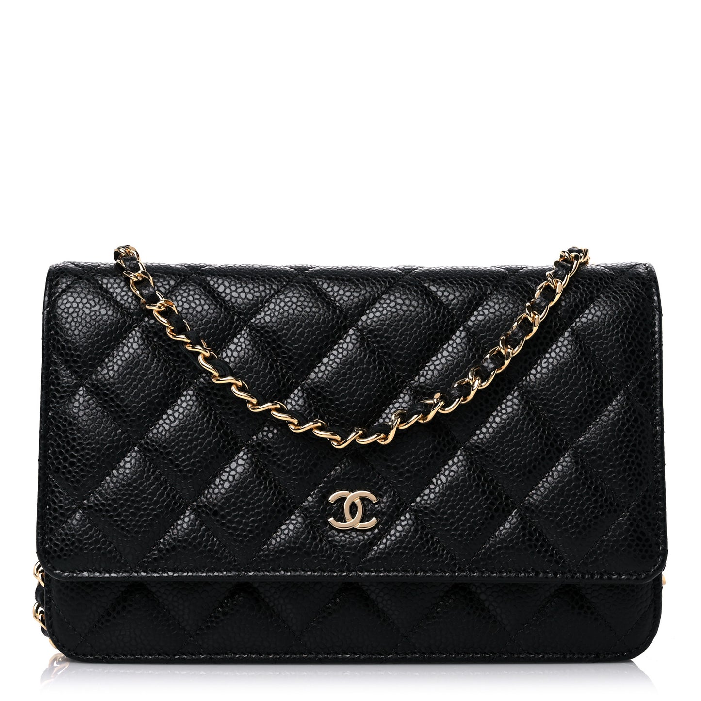 Caviar Quilted Wallet On Chain WOC Black