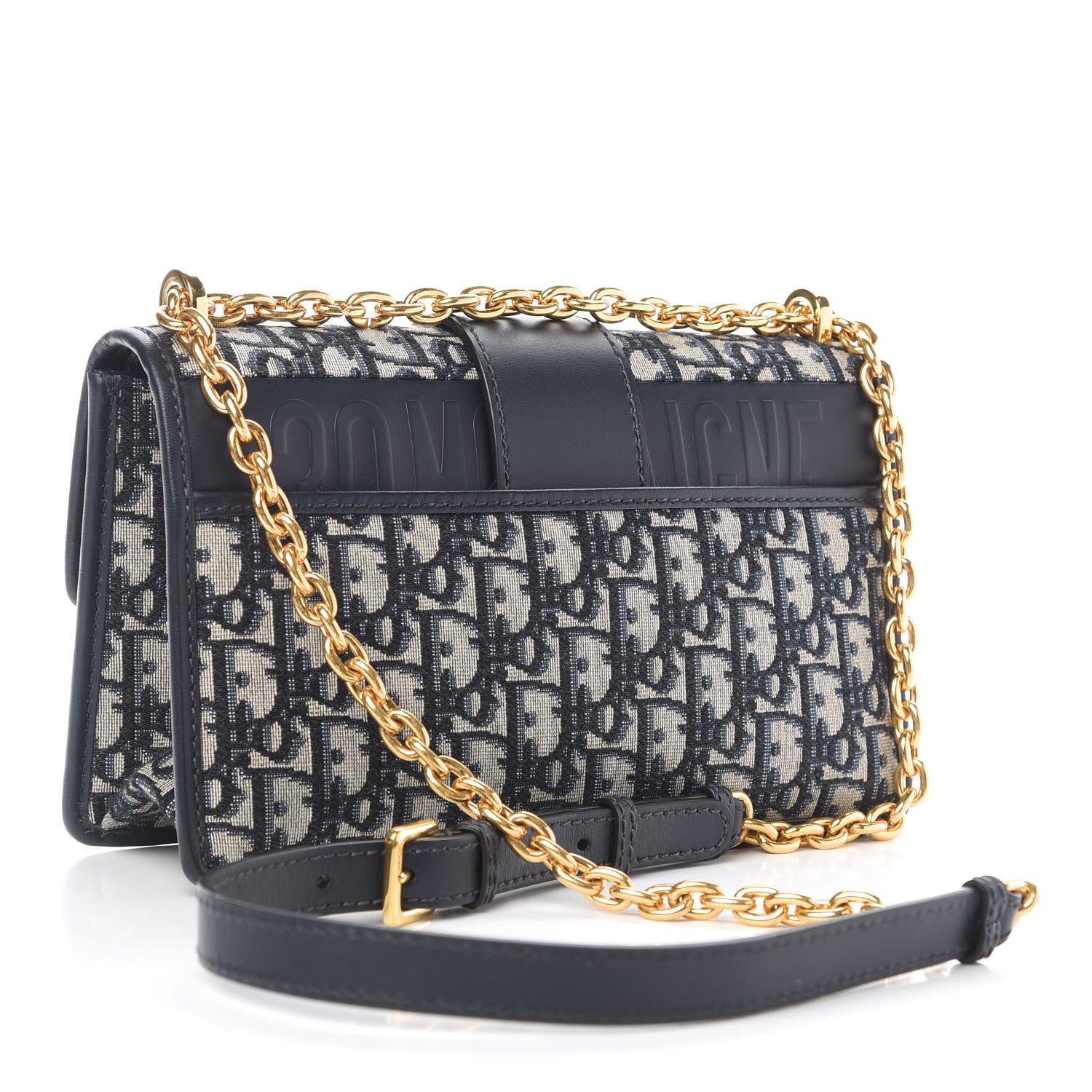 Christian Dior Oblique 30 Montaigne Chain Flap Bag Blue 2 of 11