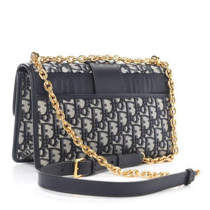 Christian Dior Oblique 30 Montaigne Chain Flap Bag Blue 2 of 11