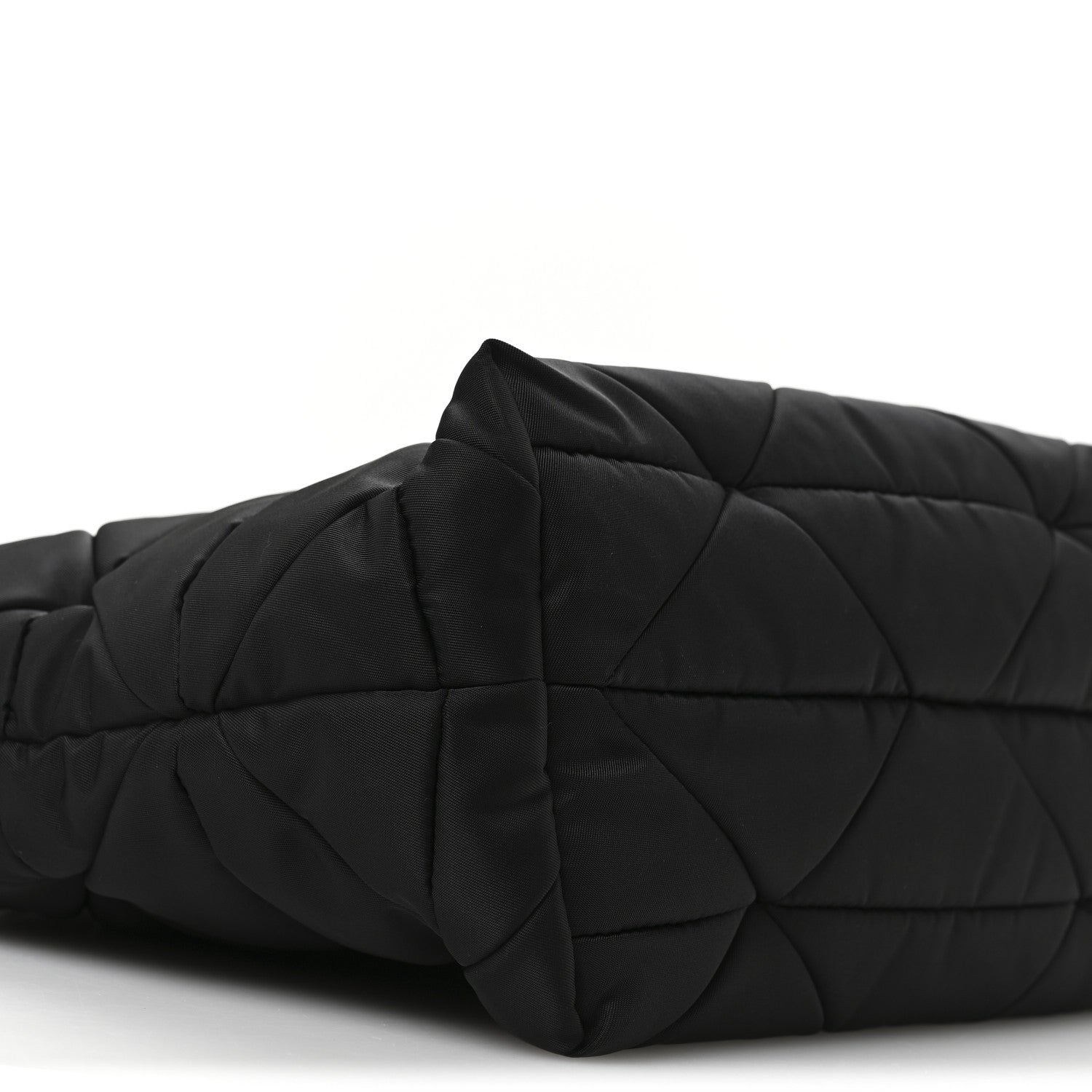 Prada Re-Nylon Nappa Triangle Quilted Padded Double Handled Zip Pocket Tote Black 11 of 13