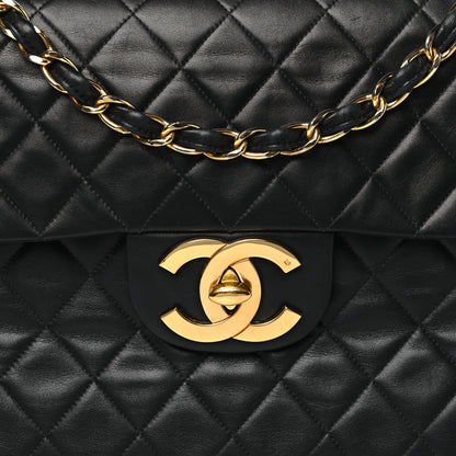 Chanel Lambskin Quilted XL Jumbo Single Flap Black 8 of 11