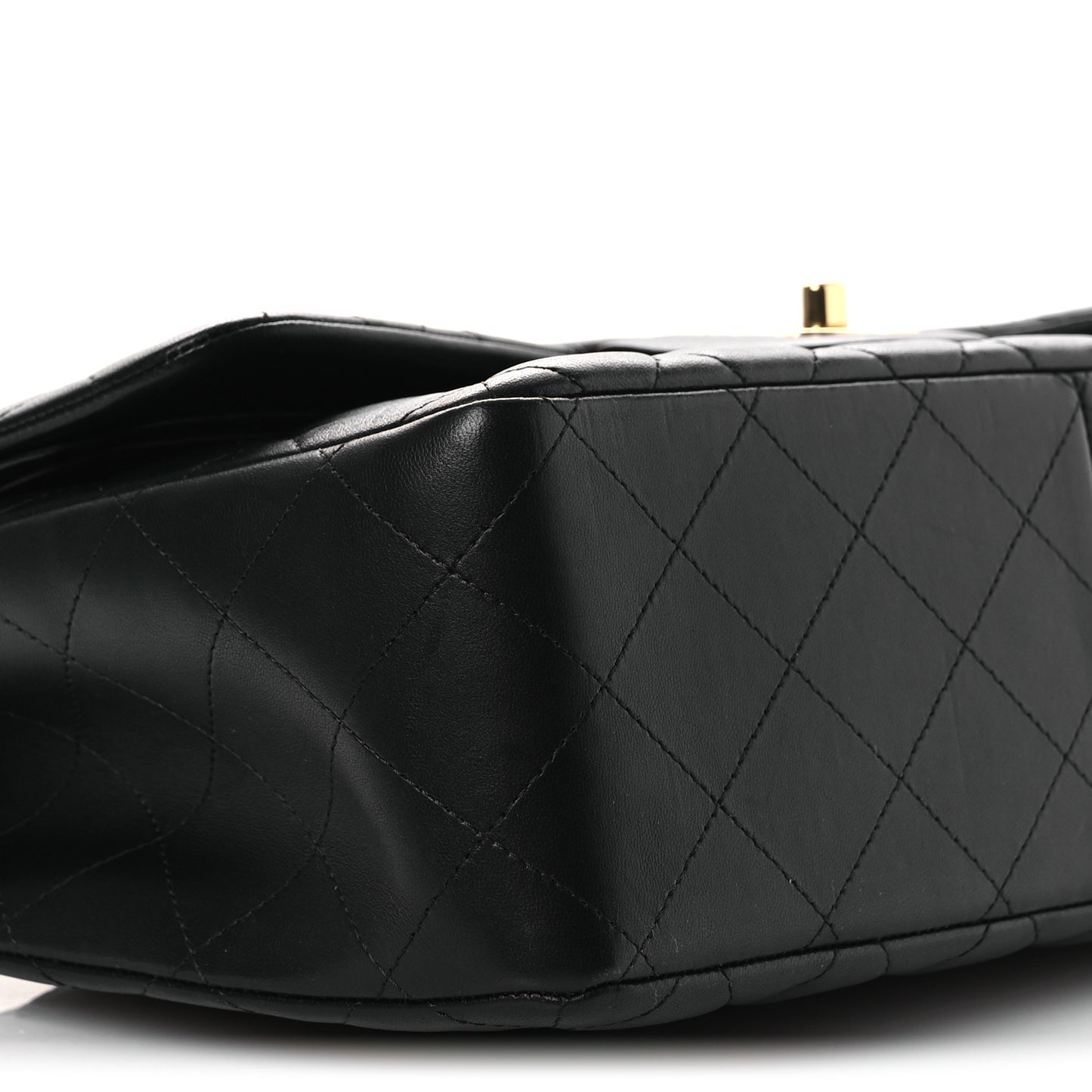 Lambskin Quilted Jumbo Double Flap Black