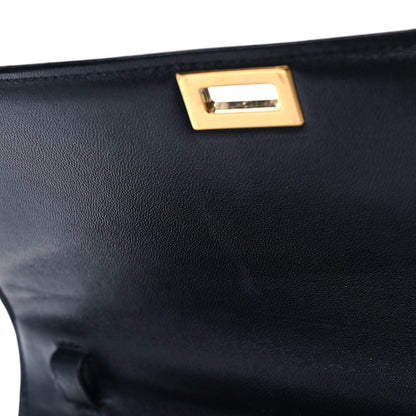 Celine Box Calfskin Medium Classic Box Flap Bag Navy Tan 11 of 12